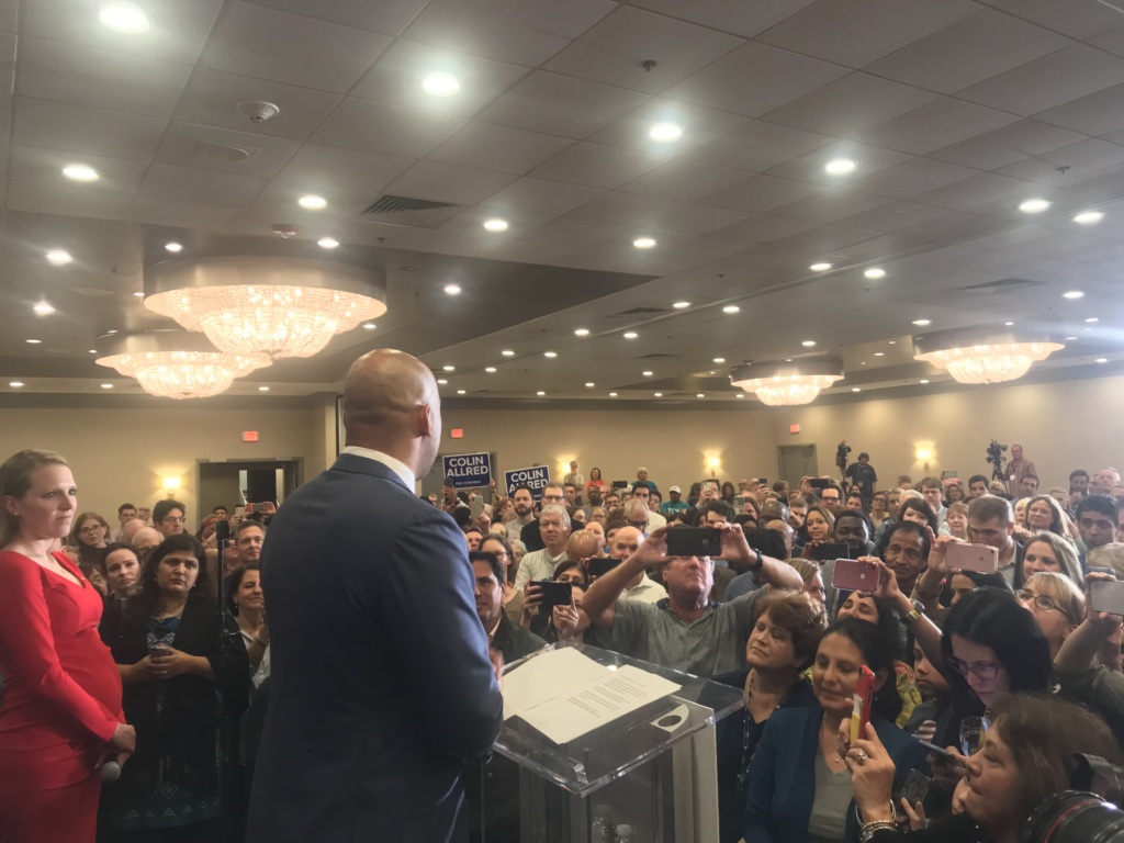 Colin Allred speaking on election night 2018